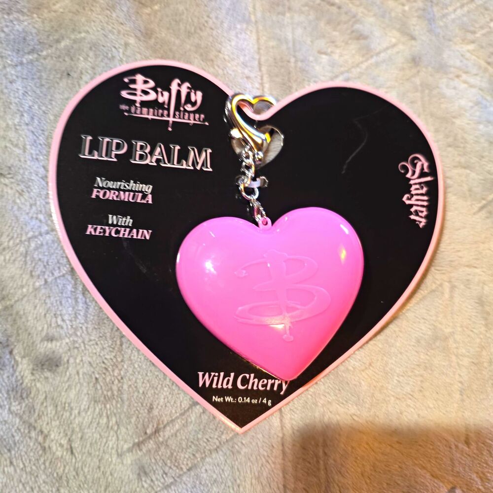 Buffy the Vampire Slayer Wild Cherry Lip Balm w/ Keychain Pink 0.14 oz